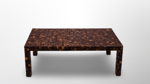 Table Zanaya : Éclats de Noix de Coco sur Bois